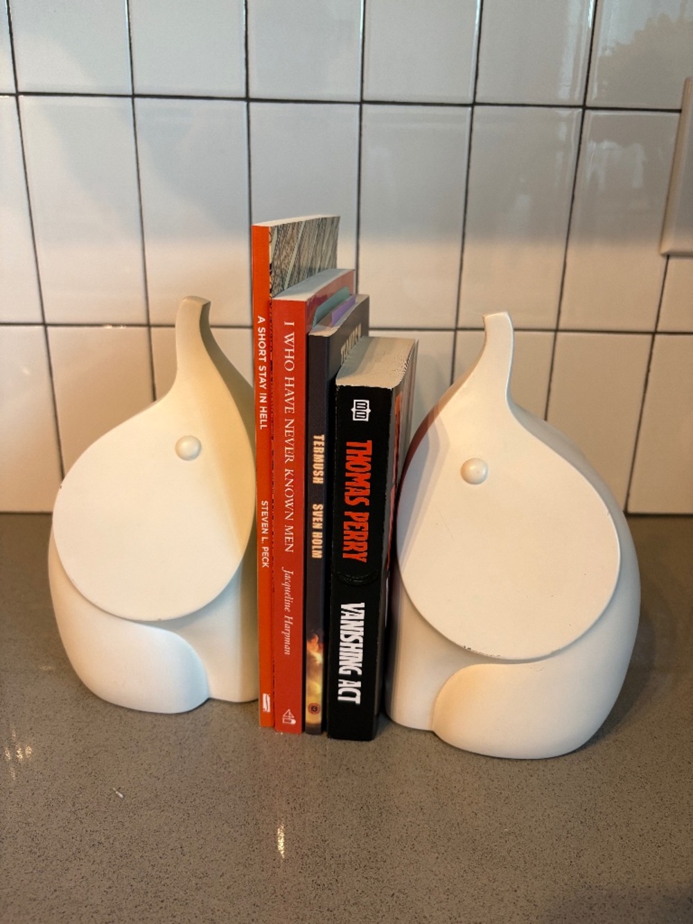 Jonathan Adler modernist elephant bookends - as is